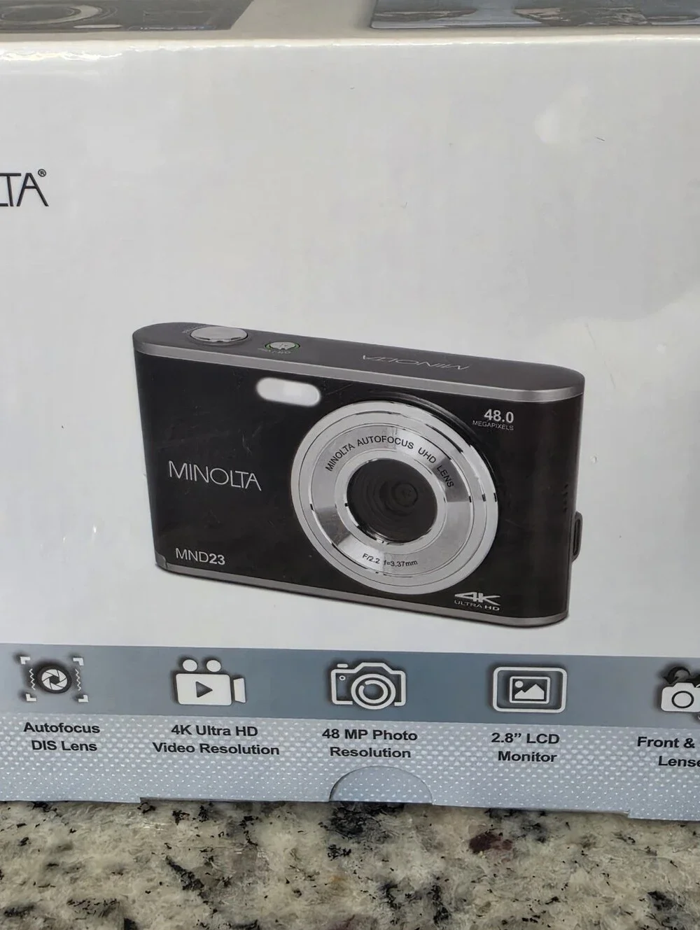 Minolta MND23 Selfie Shot 4K Ultra HD 48 MP Camera New In Box &  Sealed